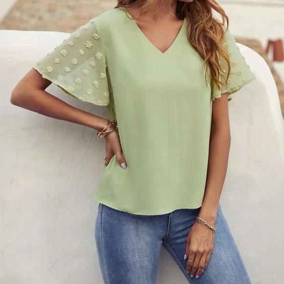 Boho Swiss dot sleeve blouse - Picture 1 of 7